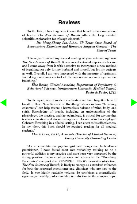 In the East, it has long been known that breath is the cornerstone of health. The New Science of Breath offers the long awaited scientific explanation for this age old truth. Dr. Meng-Sheng Lin, L.Ac., VP Texas State Board of Acupuncture Examiners and Honorary Surgeon General � The State of Texas